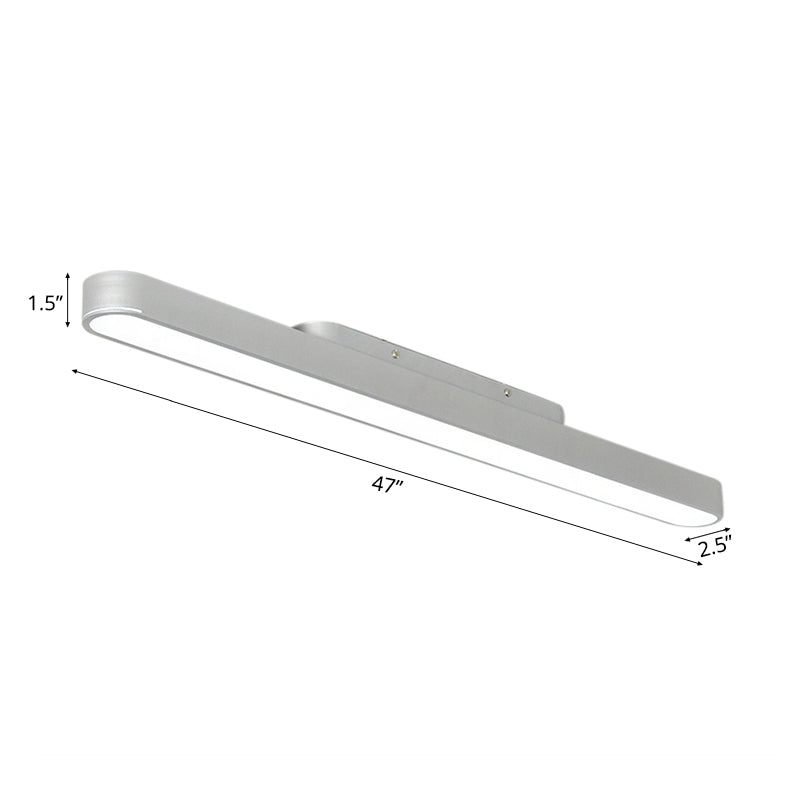 Modern Black/Silver Oval Led Flush Light For Office - 23.5’/35.5’/47’ Wide