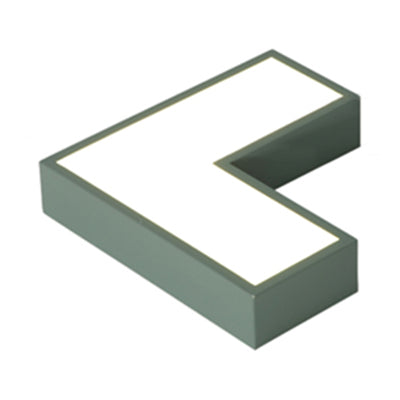 10/14 Wide Flush Mount Arrow Led Ceiling Light Fixture In Minimalist Acrylic Grey/Yellow/Blue Design