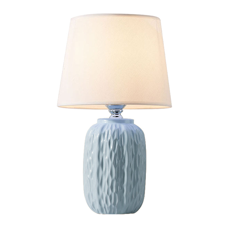 Modern Hammered Ceramic Night Lamp In Pink/Blue/Yellow With Tapered Lampshade
Note: Its Important