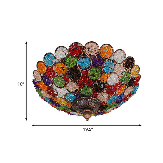 12’/19.5’ Flush Mount Metallic Ceiling Light With Acrylic Design - Brass Finish For Living Room