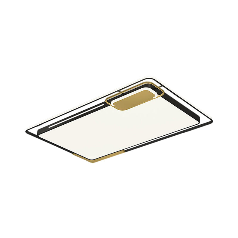 Modern Metal Led Ceiling Light In Black/Gold With White/Warm Glow For Living Room