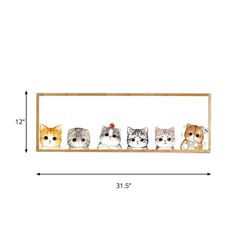 Minimalist Rectangle Cat Silhouette Led Wall Light Fixture - Metallic Finish