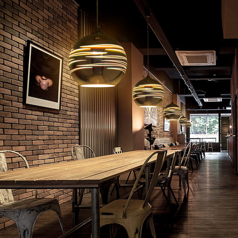Contemporary 3-D Glass Pendant Lamp - Chrome/Gold 1 Light Multiple Width Options