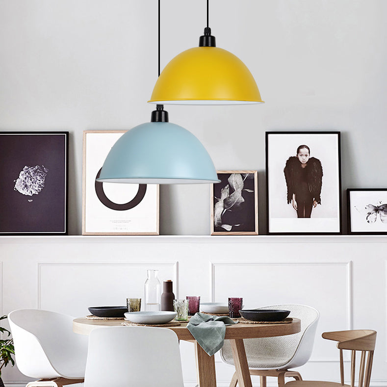 Nordic Stylish Bowl Pendant Lamp - Single Light Aluminum Hanging For Gallery Cafe