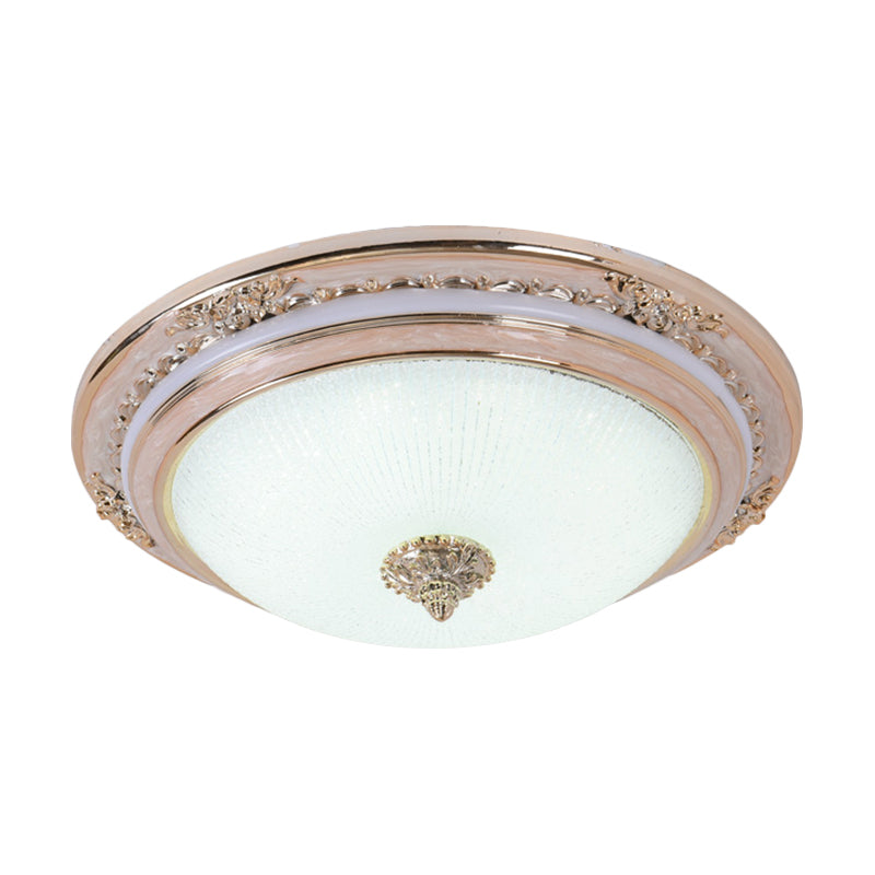 Sleek Glass Apricot Ceiling Lamp - Led Flush Mount Light Bowl-Shape Simplicity 14/16/19.5 Dia