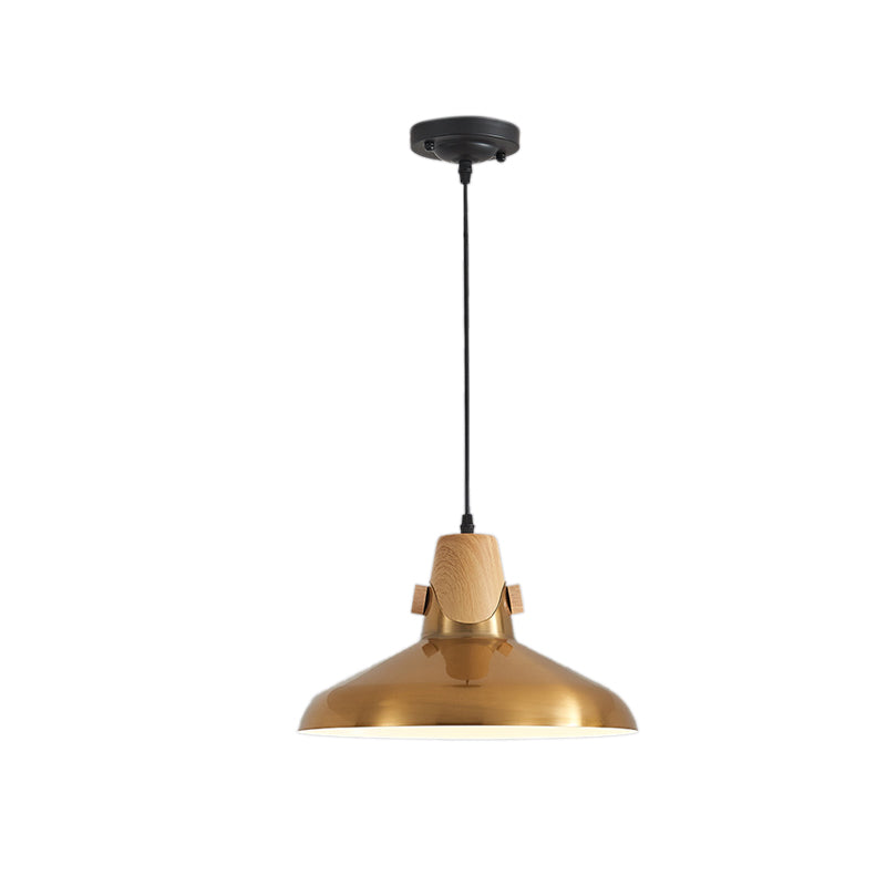 Modern Dome Metal Pendant Light Brass Hanging Lamp Kit For Restaurants - 8.5/14 Wide