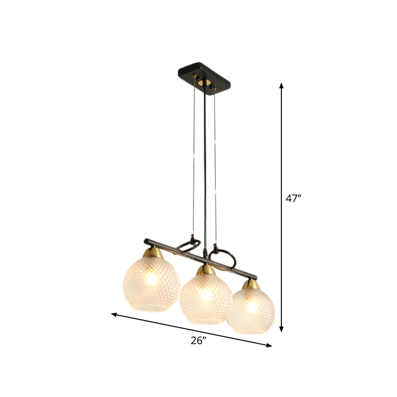 Modern Hanging Chandelier: Clear Glass Dual Bulb Pendant Light Kit In Black