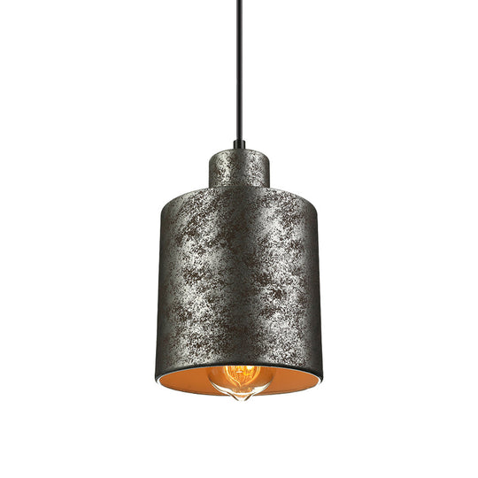 Industrial Style Iron Pendant Light Fixture - 4-Light Aged Black Shade Indoor Hanging Lighting