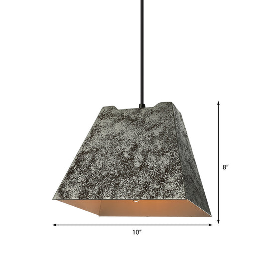 Industrial Style Iron Pendant Light Fixture - 4-Light Aged Black Shade Indoor Hanging Lighting