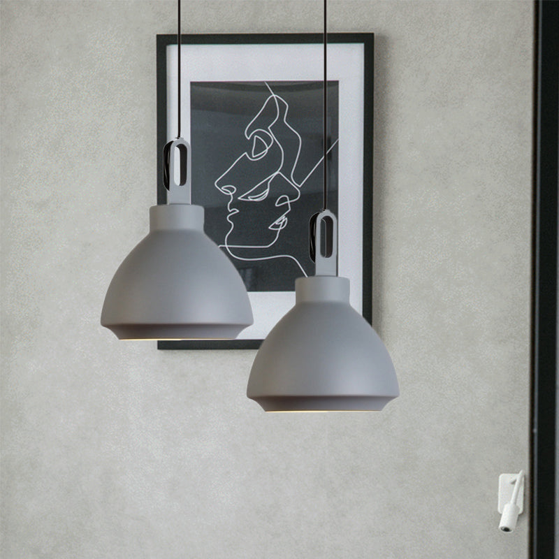 Nordic-Style Ceiling Hanging Lamp: 1-Head Pendant Light In Black/Grey