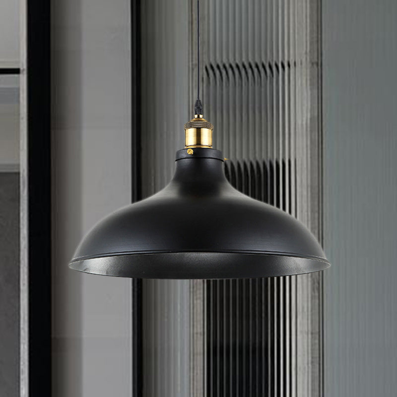 Wrought Iron Dome Industrial Ceiling Fixture Pendant Lighting - 12’/14’ Diameter 1 Light