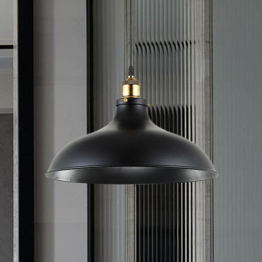 Wrought Iron Dome Industrial Ceiling Fixture Pendant Lighting - 12’/14’ Diameter 1 Light