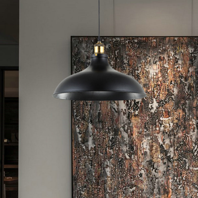 Wrought Iron Dome Industrial Ceiling Fixture Pendant Lighting - 12’/14’ Diameter 1 Light