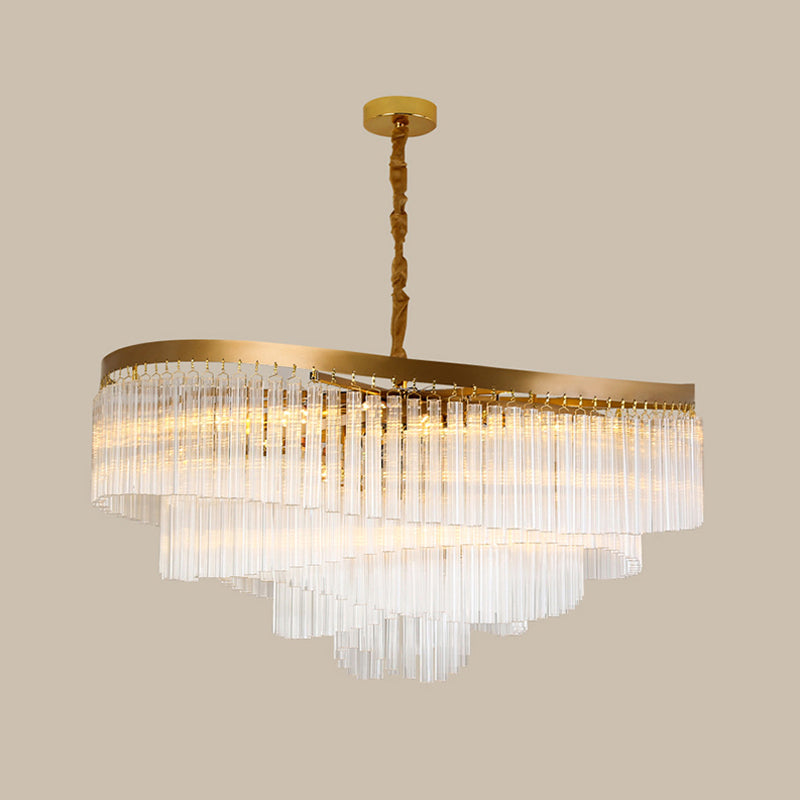 Contemporary Clear Crystal Prisms Chandelier Light With 10/11 Bulbs - Spiral Design 21.5’/30’