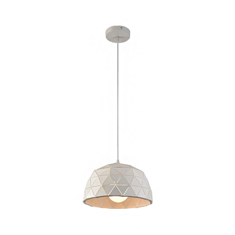 Modern Nordic Dome Ceiling Light In Black/White For Coffee Shop - 12/14 W 1-Light