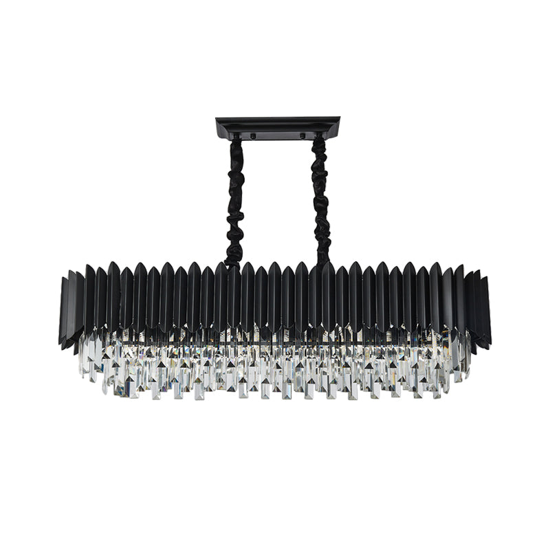 Crystal 6/8- Ceiling Suspension Chandelier Lamp Light In Black Pendant Lighting