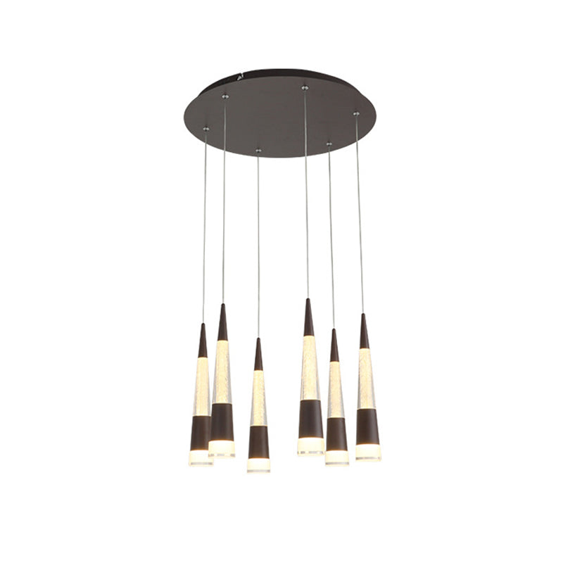 Height Adjustable Modern Style Multi Hanging Light With 6 Bulbs - Aluminum Led Pendant Lighting For