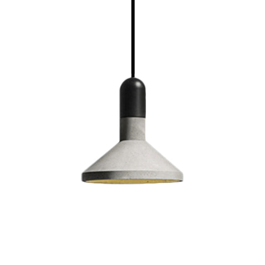 1-Light Cement Red/Black/Wood Hanging Lamp - Loft Style Pendant Ceiling Light For Dining Table