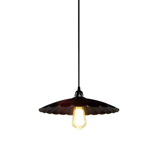 Antique Scalloped Pendant Lamp - 10’/12’ Dia Black’ Perfect For Your Kitchen