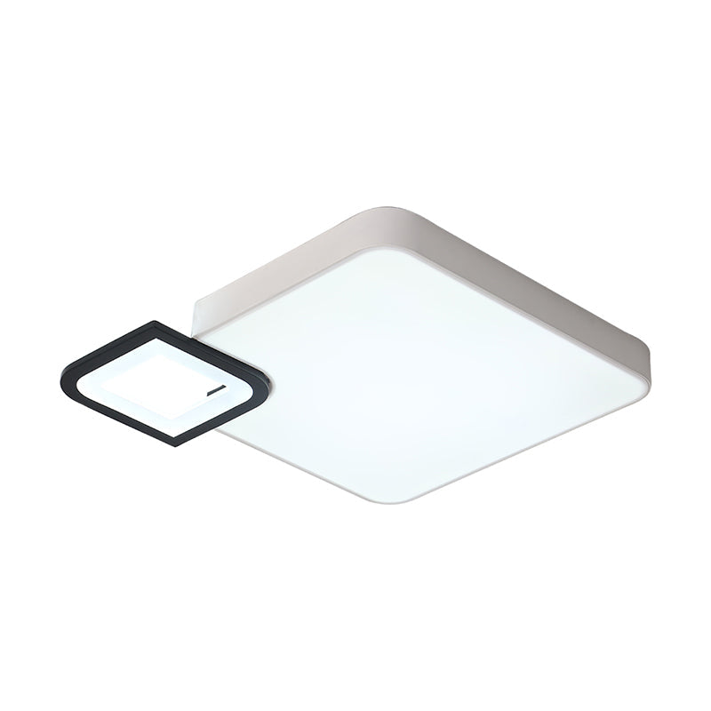 Modern Metal Flush Mount Ceiling Light For Living Room - White/Black Led Warm/White 18’/21.5’ Wide