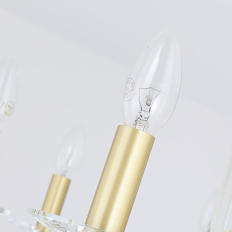 Vintage Brass Hanging Ceiling Light - 4/6/8 Lights With Crystal Deco