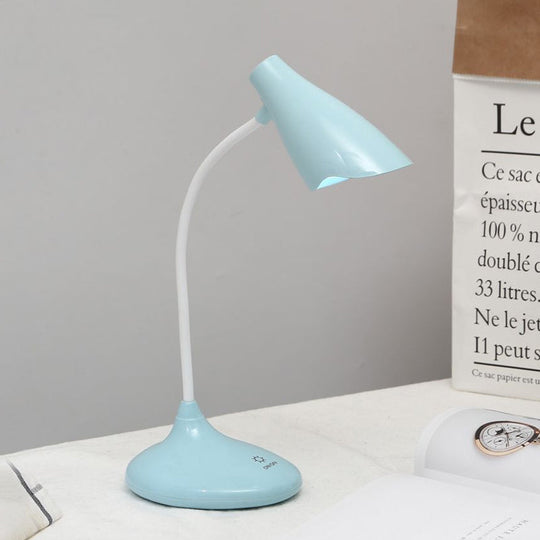 Nordic Bell-Shaped Led Desk Lamp: Touch-Sensitive With Usb Charging Port Blue/Green/Pink/White