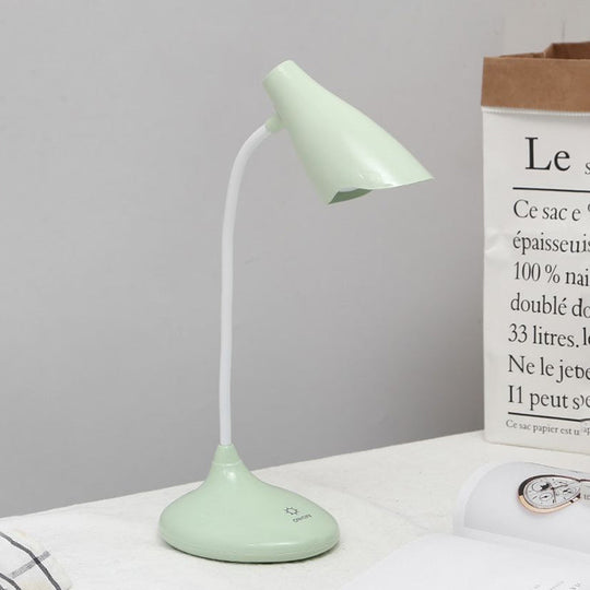 Nordic Bell-Shaped Led Desk Lamp: Touch-Sensitive With Usb Charging Port Blue/Green/Pink/White