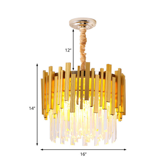 Stunning Silver/Gold Pendant Lamp With Crystal Prism - Modern And Stylish Lighting For Bedrooms