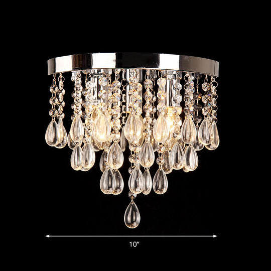 10’/12’ Crystal Flush Mount Lighting With Circle Shade - Vintage Multi - Head Ceiling Fixture