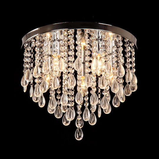 10’/12’ Crystal Flush Mount Lighting With Circle Shade - Vintage Multi - Head Ceiling Fixture