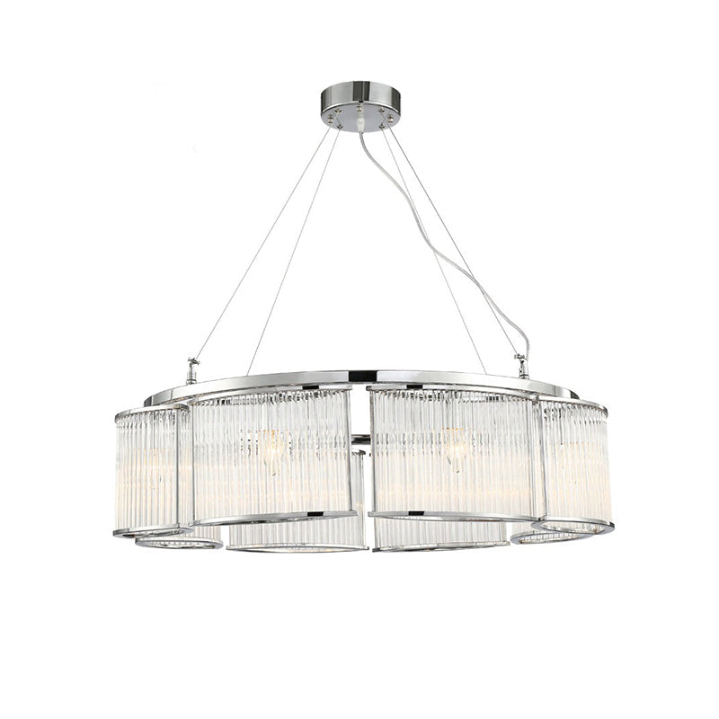Modern Crystal Round Ceiling Chandelier - 29.5’/33.5’ Wide Chrome Pendant Light Fixture