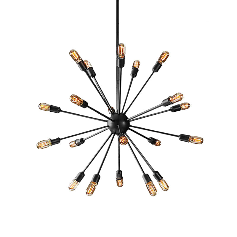 Retro Industrial Black Metal Chandelier Pendant - 9/12 Lights Dining Room Lighting