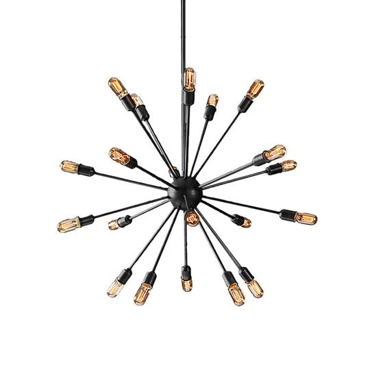Retro Industrial Black Metal Chandelier Pendant - 9/12 Lights Dining Room Lighting