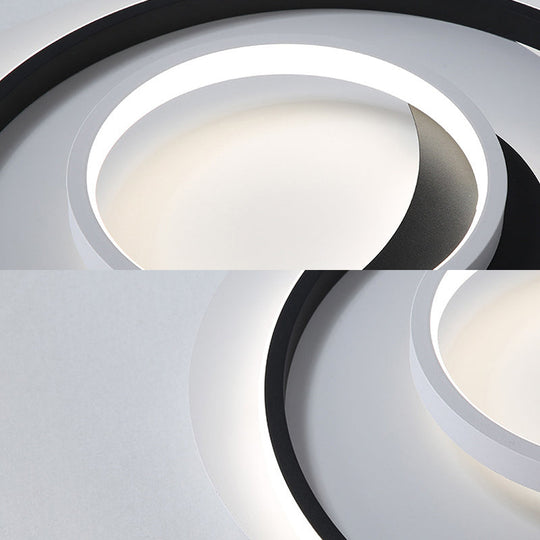 Modern Black Flush Ceiling Lighting Fixture - 18/21.5 Round Acrylic Led Light In Warm/White