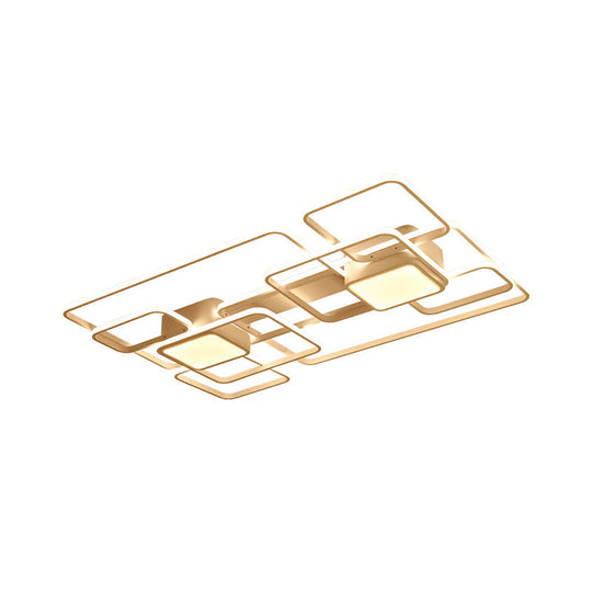 Modern Led Acrylic Ceiling Light - Square And Block Design 18’/21.5’/25.5’ Wide Flush Mount