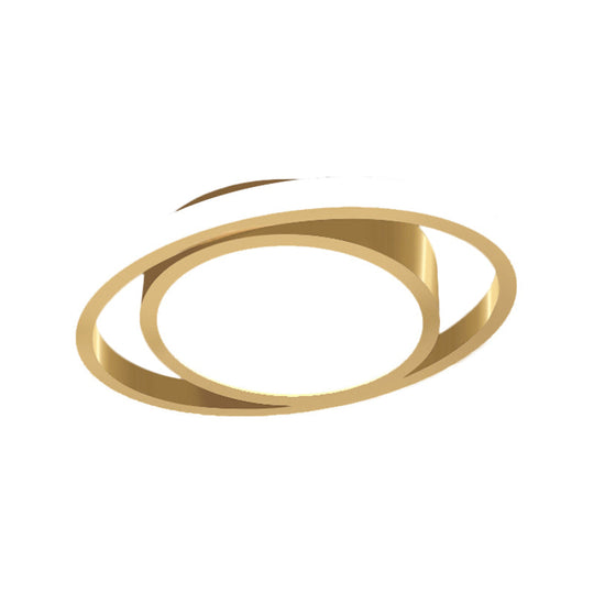 Customizable Flush Mount Metal Led Ceiling Fixture - Drum & Circle Design In Black/Gray/Gold (7 -