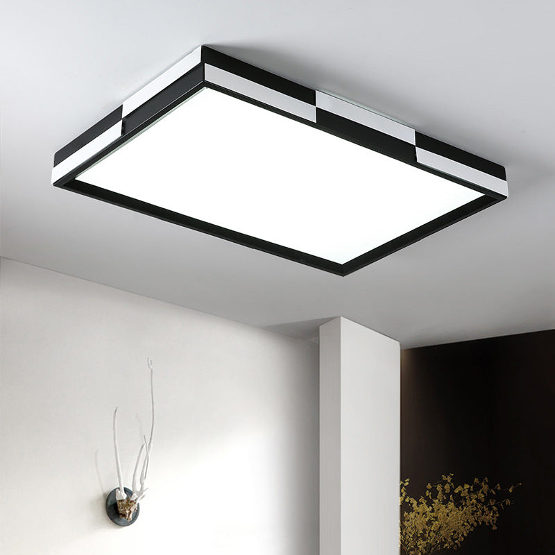 Modern Acrylic Led Black Flush Mount Light Warm/White 16/19.5/37.5 Wide