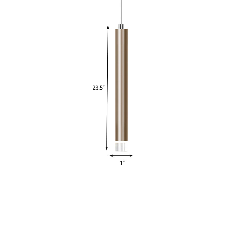 Lyla - Modern 12/19.5/23.5 H Slim Hanging Pendant Light Metal Black/Gold Led In Warm/White