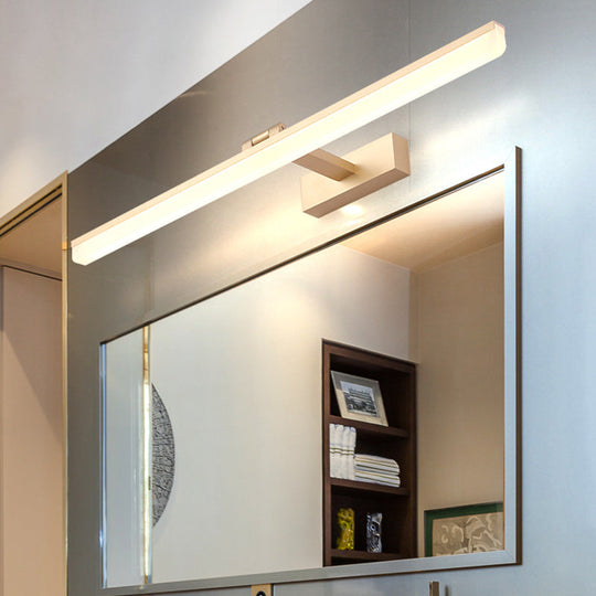 Linear LED Bathroom Vanity Sconce with Acrylic Diffuser - Simple Metal Design Gold / 16’’ / White