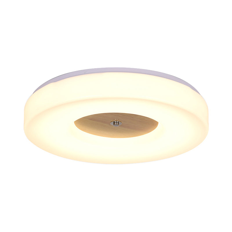 Modern Flush Ceiling Light - Wood And Acrylic Construction Led 8’/13’/15’/19’ Wide Warm
