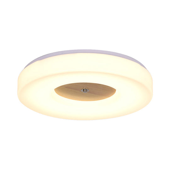 Modern Flush Ceiling Light - Wood And Acrylic Construction Led 8/13/15/19 Wide Warm Lighting Ideal