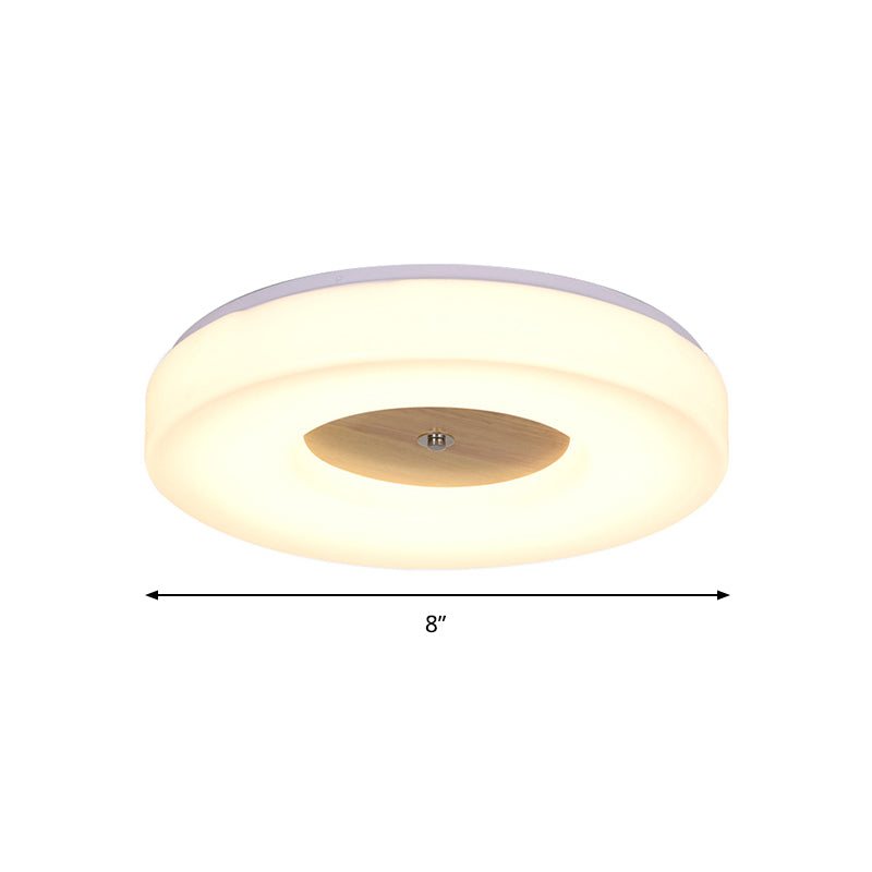Modern Flush Ceiling Light - Wood And Acrylic Construction Led 8’/13’/15’/19’ Wide Warm