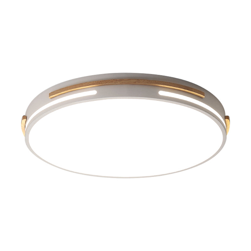 Simplicity Led Acrylic Flush Mount Light Fixture For Living Room - White/Green Round Design