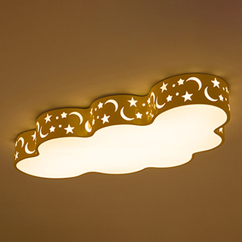 Starry Cloud Acrylic Kids Ceiling Lamp - Modern Flush Mount For Child’s Bedroom