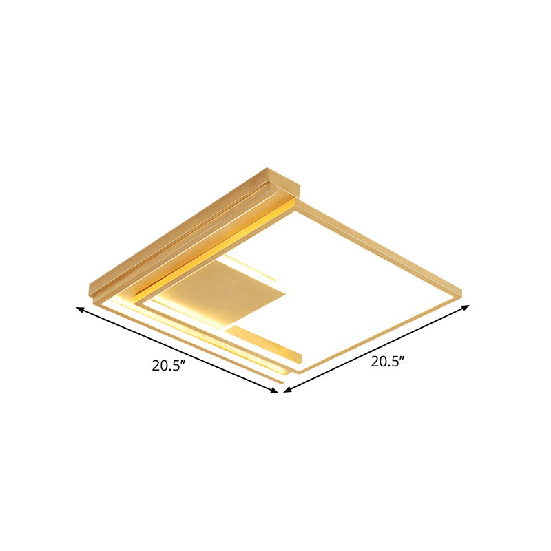 Modern Geometric Flush Mount Acrylic Led Gold Light Fixture - 16.5/20.5 W For Bedrooms