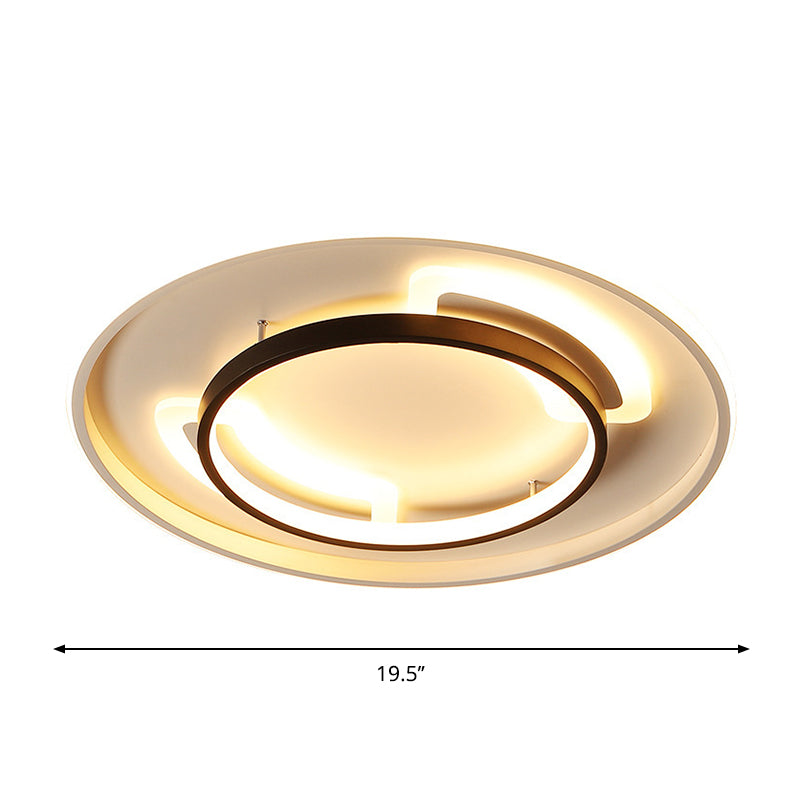 Modern Acrylic Led Flush Ceiling Light - 16/19.5 White Warm/White Mount Lamp
