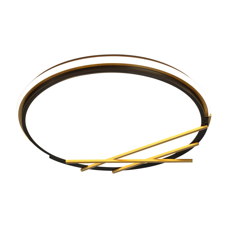 16/19.5 W Acrylic Round Flush Led Light Fixture In Black - Nordic Design Warm/White Lighting