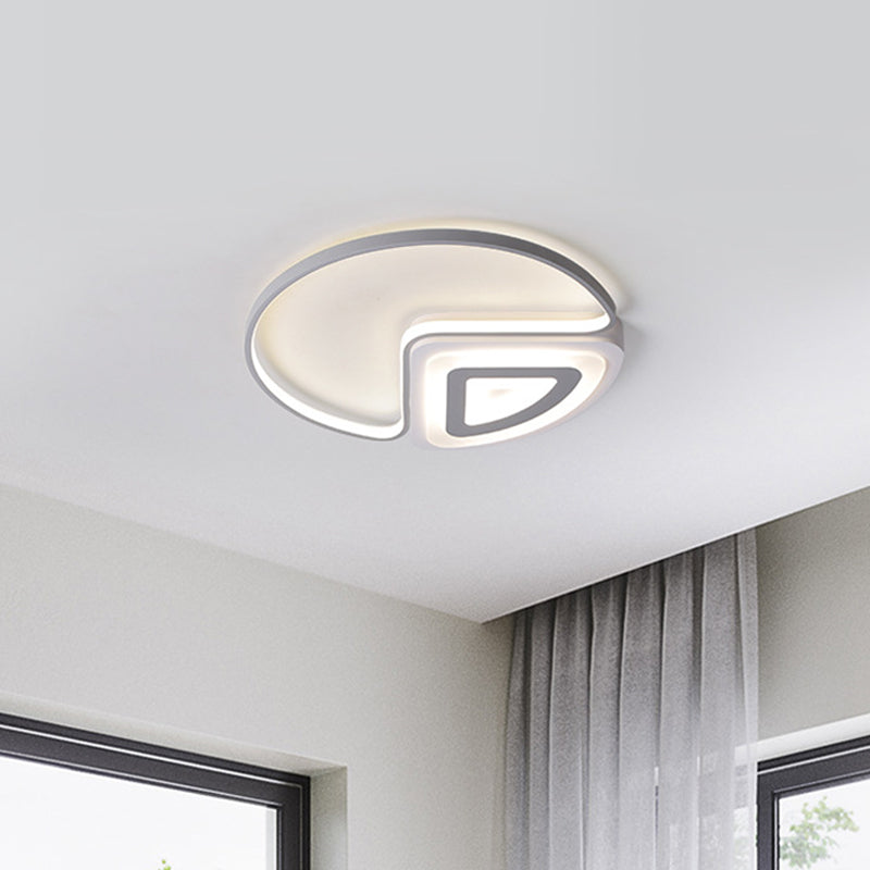 Modern Acrylic Led Flushmount Light In Warm/White 18’/21.5’ Wide