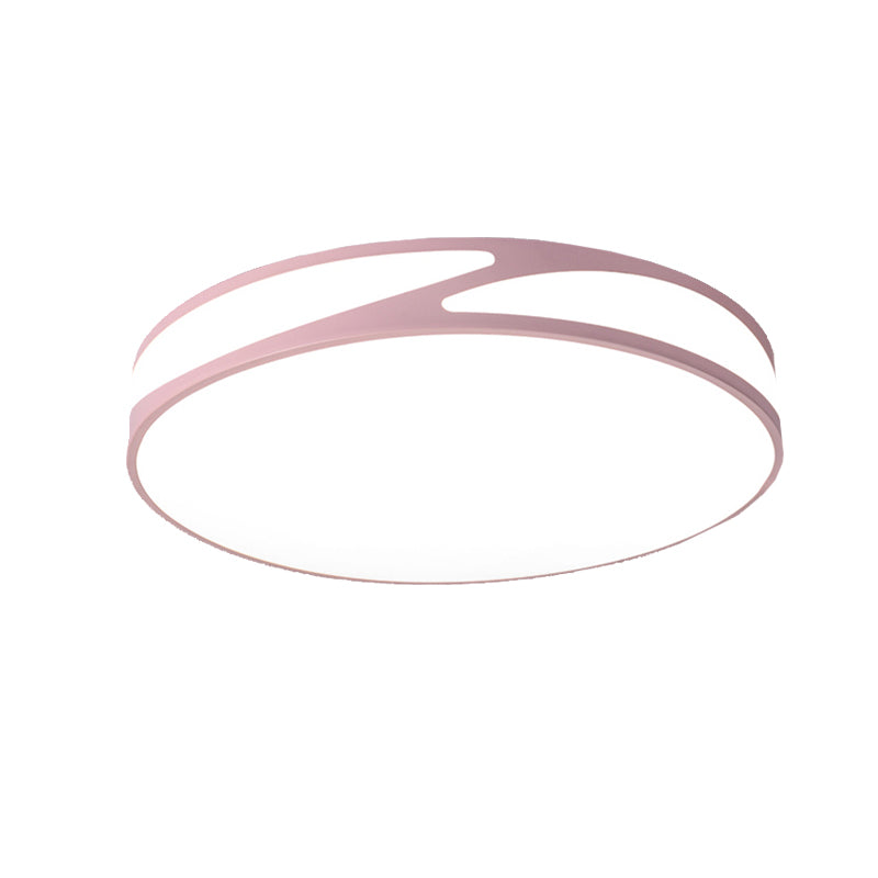 14’/18’/21.5’ Round Flush Mount Macaron Loft Acrylic Ceiling Light In Blue/Green/Pink/Yellow