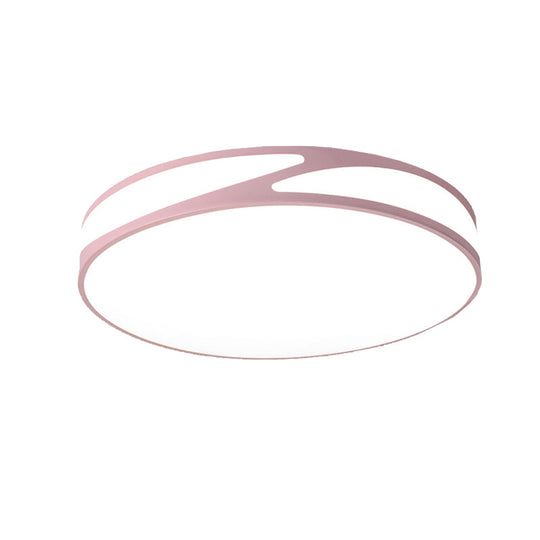 14/18/21.5 Round Flush Mount Macaron Loft Acrylic Ceiling Light In Blue/Green/Pink/Yellow For Kids